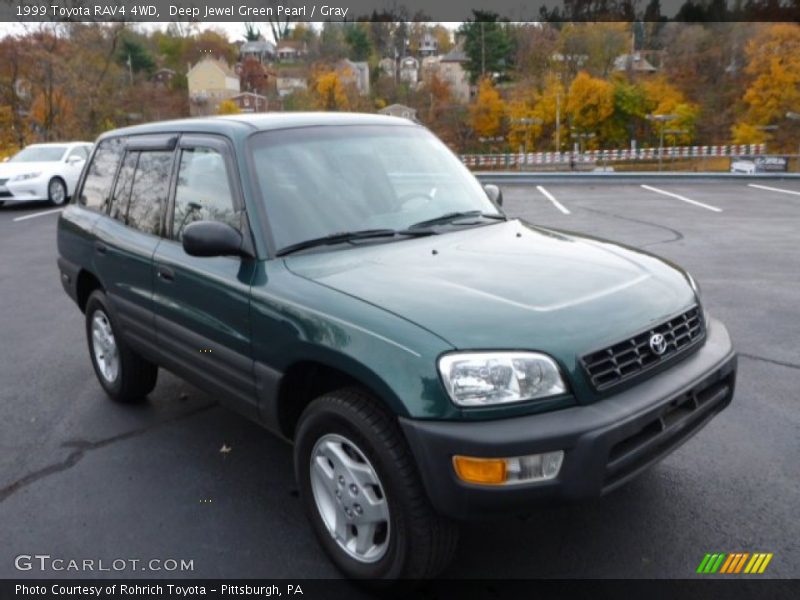 Deep Jewel Green Pearl / Gray 1999 Toyota RAV4 4WD