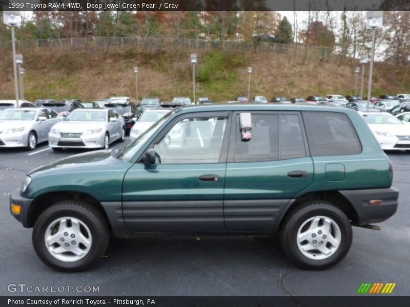 Deep Jewel Green Pearl / Gray 1999 Toyota RAV4 4WD