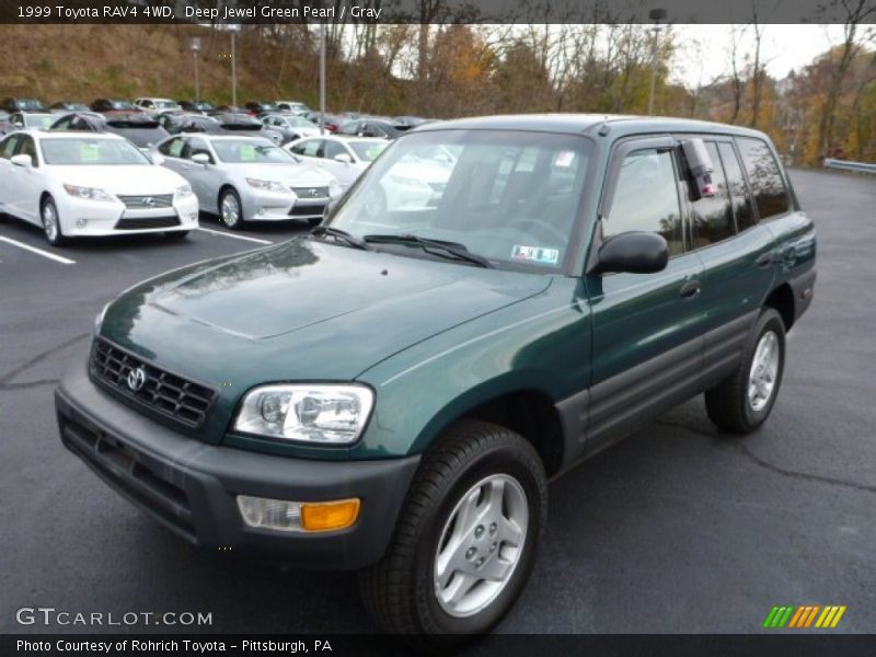 Deep Jewel Green Pearl / Gray 1999 Toyota RAV4 4WD