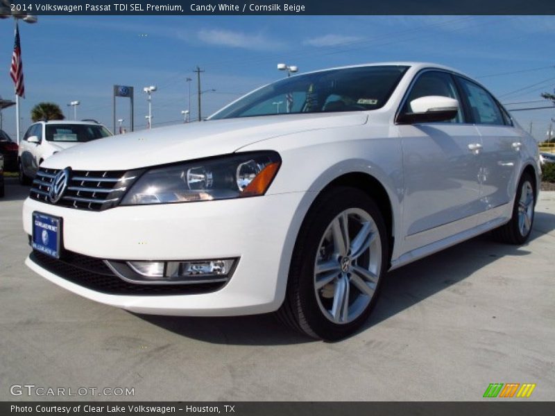 Candy White / Cornsilk Beige 2014 Volkswagen Passat TDI SEL Premium