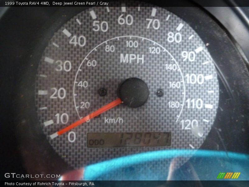 Deep Jewel Green Pearl / Gray 1999 Toyota RAV4 4WD