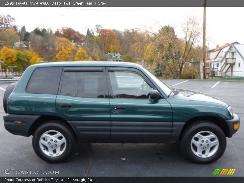 Deep Jewel Green Pearl / Gray 1999 Toyota RAV4 4WD