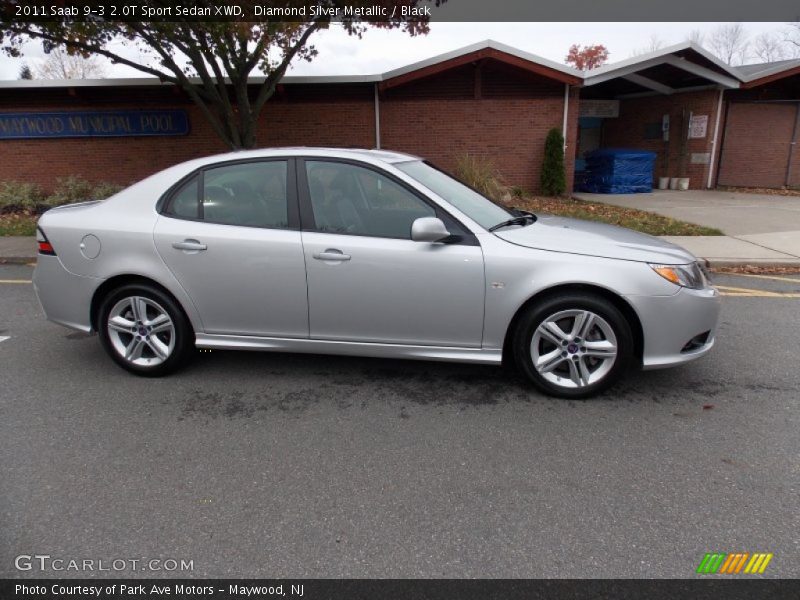 Diamond Silver Metallic / Black 2011 Saab 9-3 2.0T Sport Sedan XWD