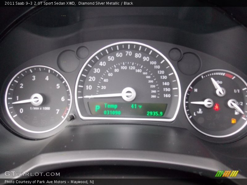 Diamond Silver Metallic / Black 2011 Saab 9-3 2.0T Sport Sedan XWD