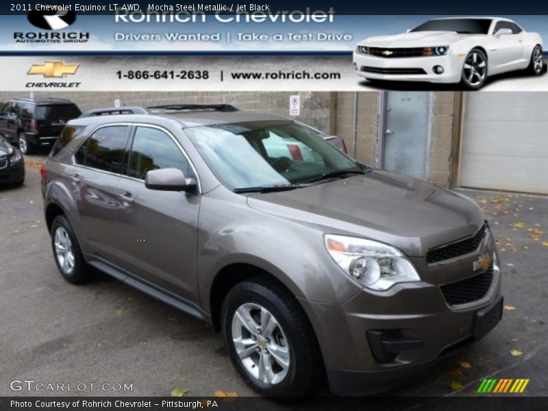 Mocha Steel Metallic / Jet Black 2011 Chevrolet Equinox LT AWD