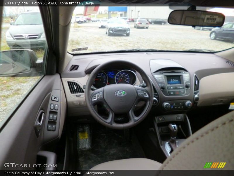 Kona Bronze / Beige 2014 Hyundai Tucson SE AWD