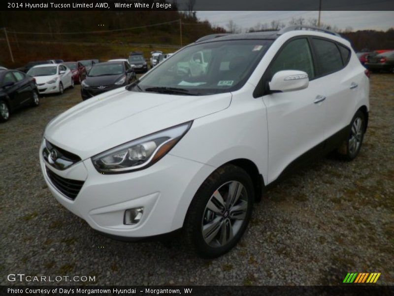 Winter White / Beige 2014 Hyundai Tucson Limited AWD