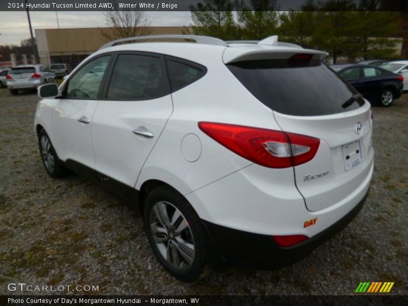 Winter White / Beige 2014 Hyundai Tucson Limited AWD