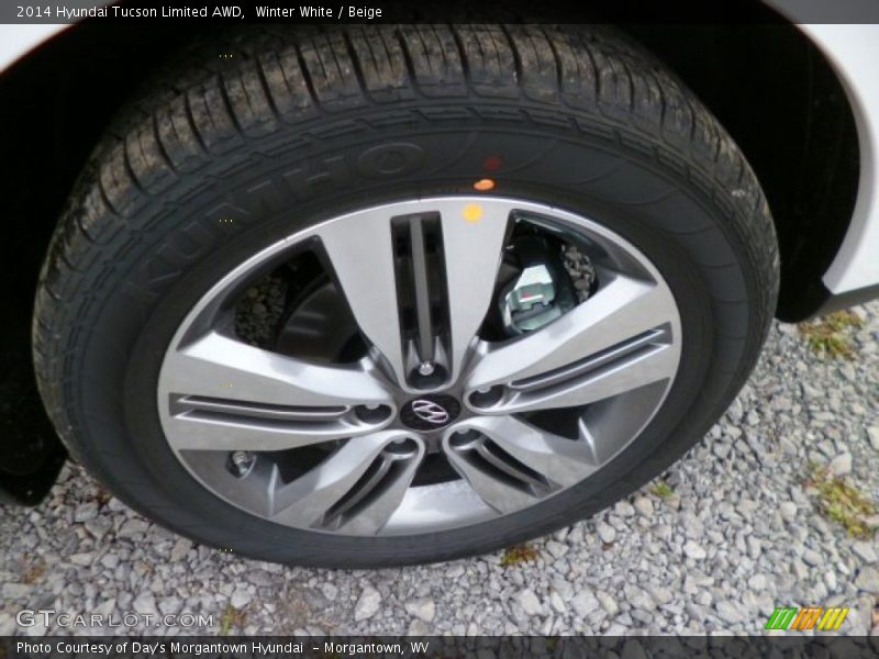 Winter White / Beige 2014 Hyundai Tucson Limited AWD