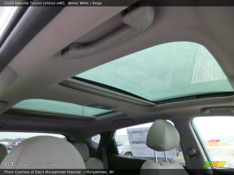 Winter White / Beige 2014 Hyundai Tucson Limited AWD