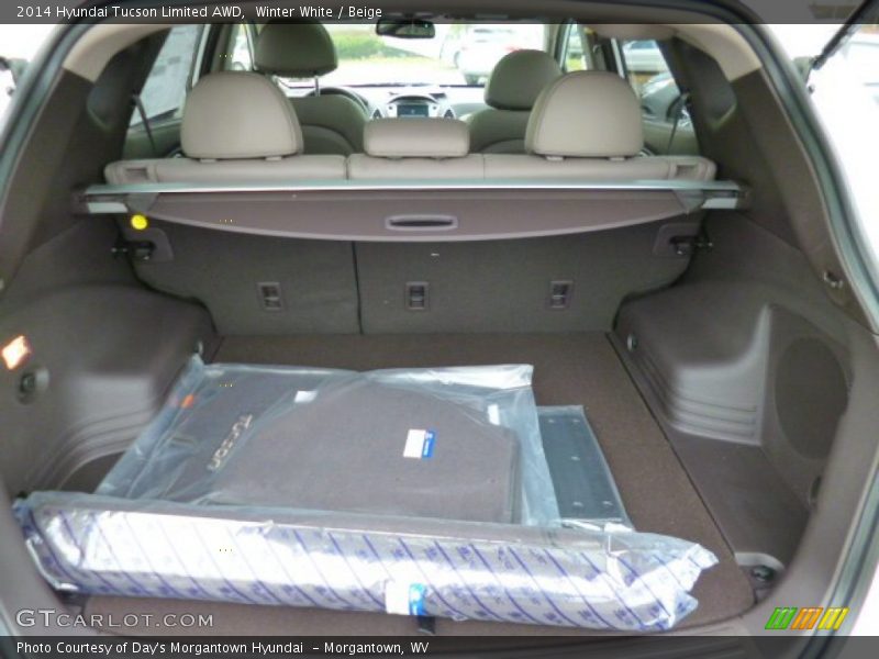Winter White / Beige 2014 Hyundai Tucson Limited AWD