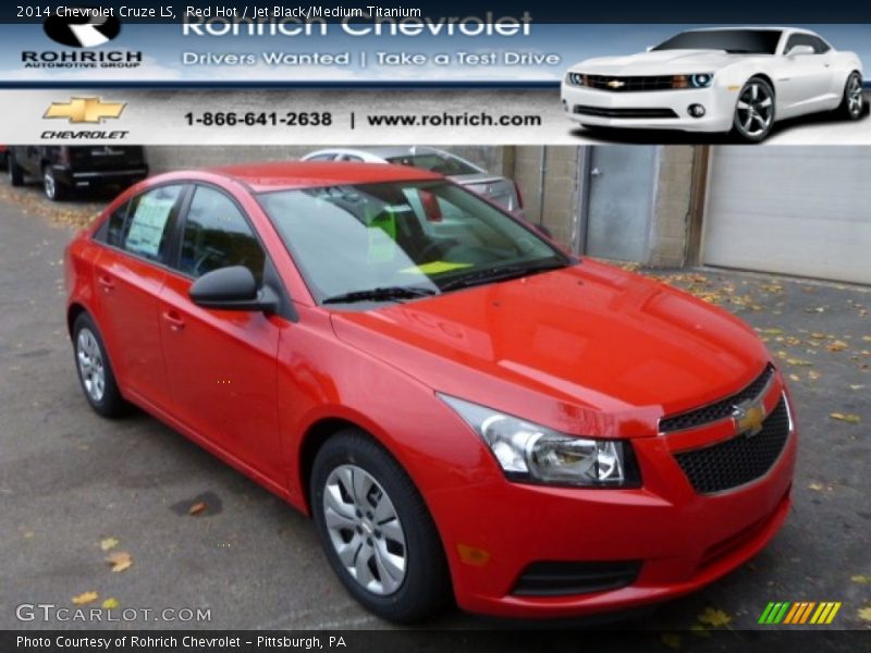 Red Hot / Jet Black/Medium Titanium 2014 Chevrolet Cruze LS