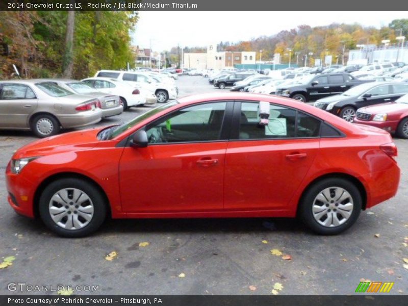 Red Hot / Jet Black/Medium Titanium 2014 Chevrolet Cruze LS