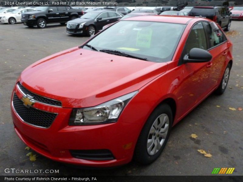Red Hot / Jet Black/Medium Titanium 2014 Chevrolet Cruze LS