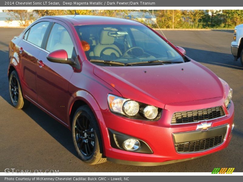Deep Magenta Metallic / Dark Pewter/Dark Titanium 2014 Chevrolet Sonic LT Sedan