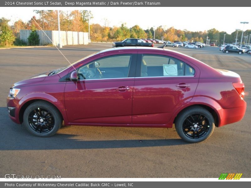Deep Magenta Metallic / Dark Pewter/Dark Titanium 2014 Chevrolet Sonic LT Sedan