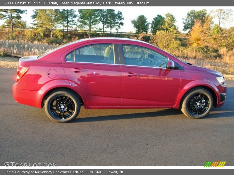 Deep Magenta Metallic / Dark Pewter/Dark Titanium 2014 Chevrolet Sonic LT Sedan