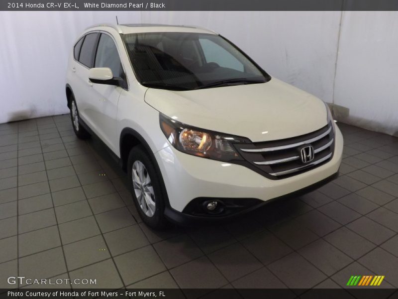 White Diamond Pearl / Black 2014 Honda CR-V EX-L