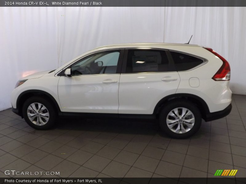 White Diamond Pearl / Black 2014 Honda CR-V EX-L