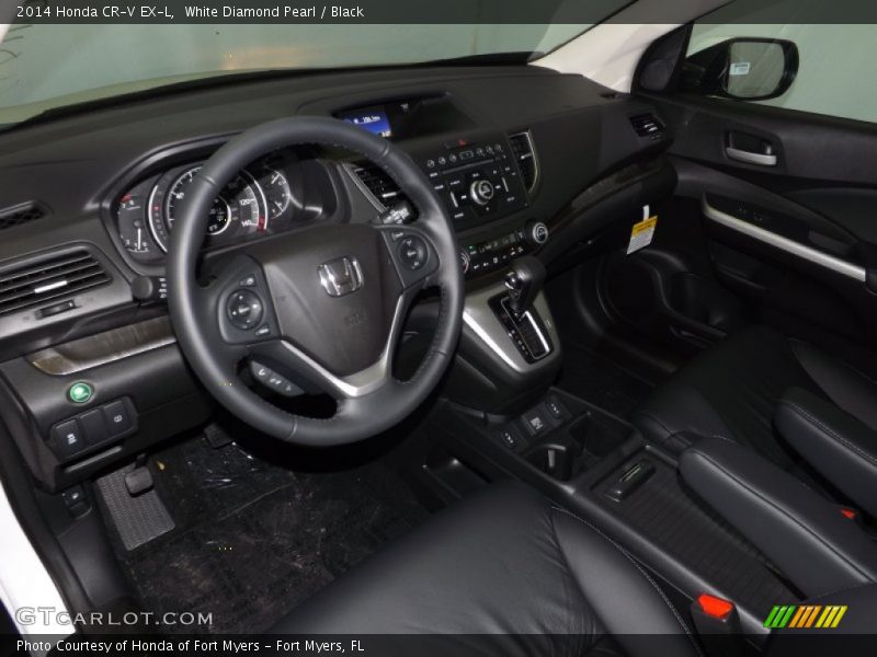 White Diamond Pearl / Black 2014 Honda CR-V EX-L