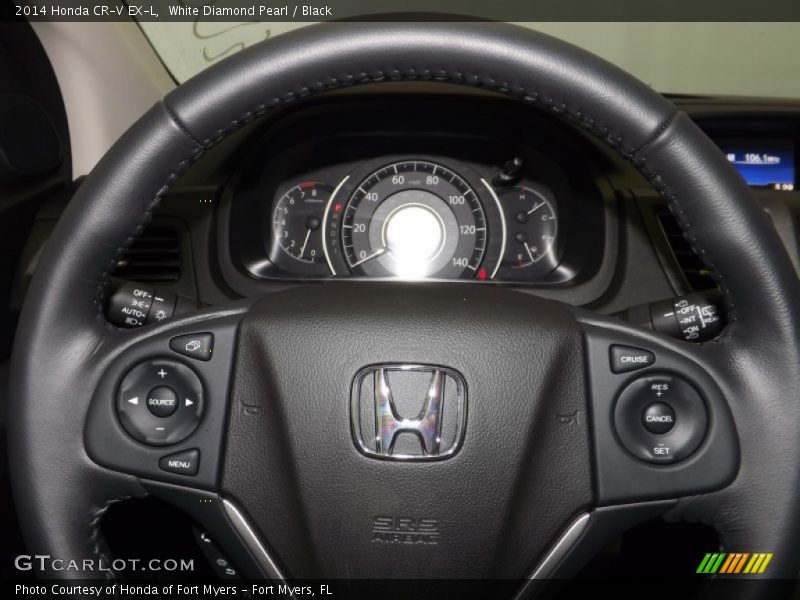 White Diamond Pearl / Black 2014 Honda CR-V EX-L