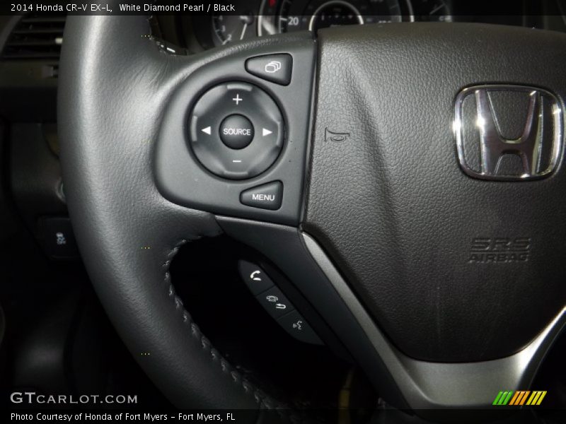White Diamond Pearl / Black 2014 Honda CR-V EX-L