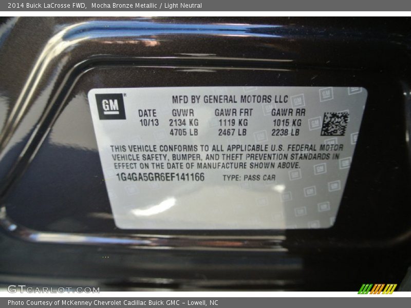 Mocha Bronze Metallic / Light Neutral 2014 Buick LaCrosse FWD