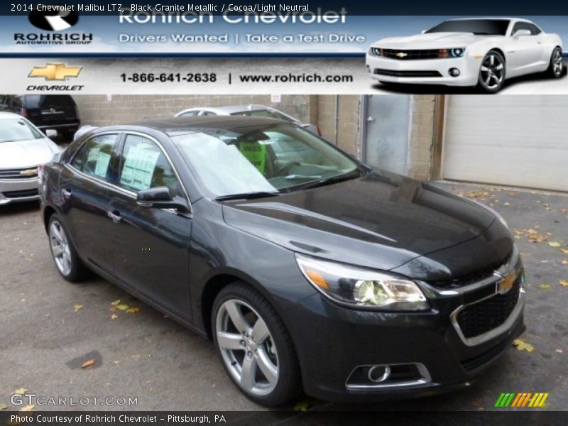 Black Granite Metallic / Cocoa/Light Neutral 2014 Chevrolet Malibu LTZ