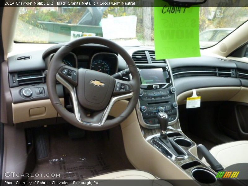 Black Granite Metallic / Cocoa/Light Neutral 2014 Chevrolet Malibu LTZ