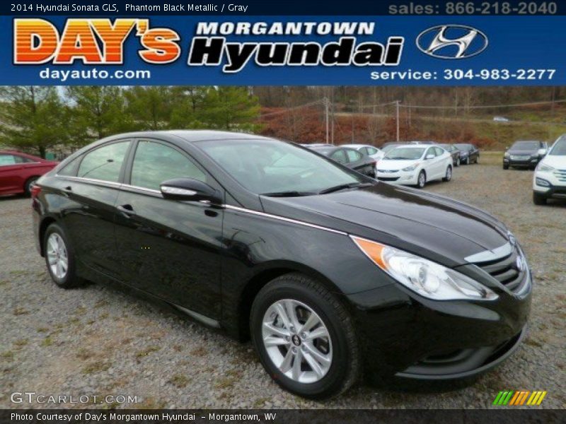 Phantom Black Metallic / Gray 2014 Hyundai Sonata GLS