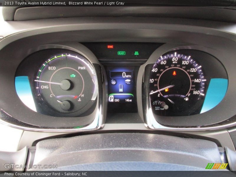 Blizzard White Pearl / Light Gray 2013 Toyota Avalon Hybrid Limited