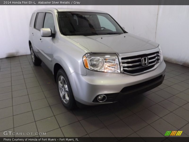 Alabaster Silver Metallic / Gray 2014 Honda Pilot EX-L