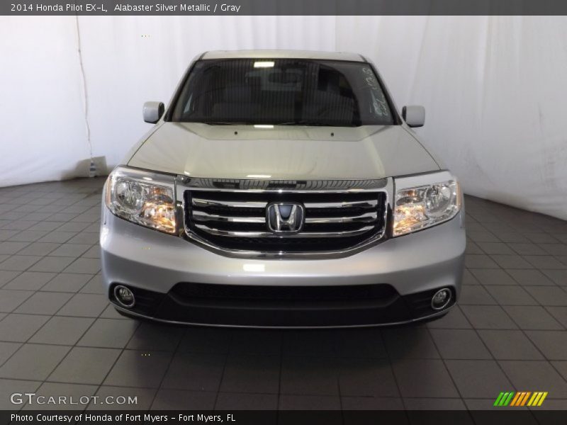 Alabaster Silver Metallic / Gray 2014 Honda Pilot EX-L