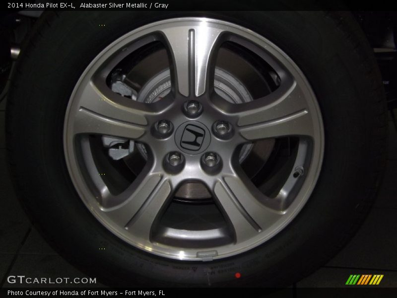 Alabaster Silver Metallic / Gray 2014 Honda Pilot EX-L