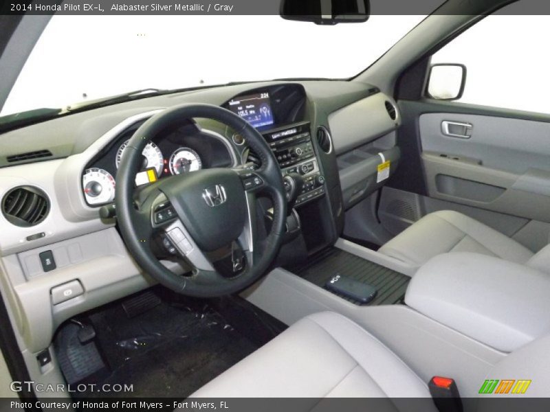 Alabaster Silver Metallic / Gray 2014 Honda Pilot EX-L