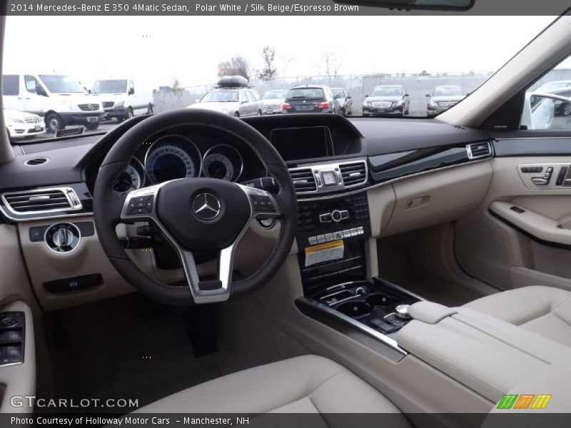 Polar White / Silk Beige/Espresso Brown 2014 Mercedes-Benz E 350 4Matic Sedan