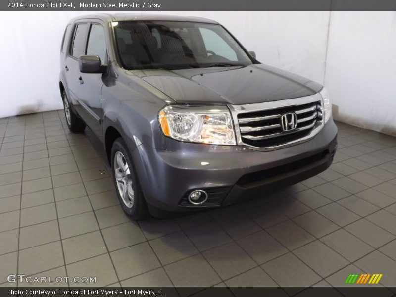 Modern Steel Metallic / Gray 2014 Honda Pilot EX-L
