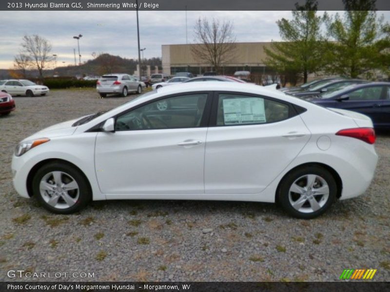 Shimmering White / Beige 2013 Hyundai Elantra GLS