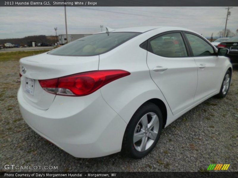 Shimmering White / Beige 2013 Hyundai Elantra GLS