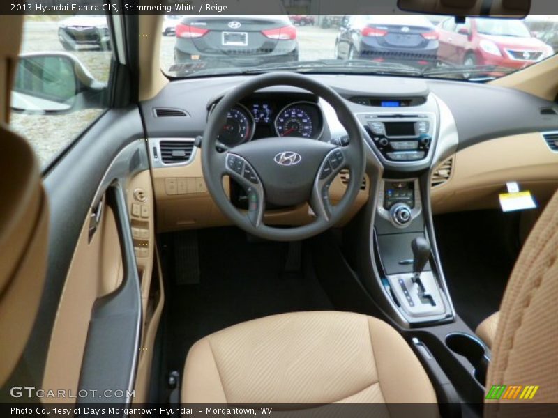 Shimmering White / Beige 2013 Hyundai Elantra GLS