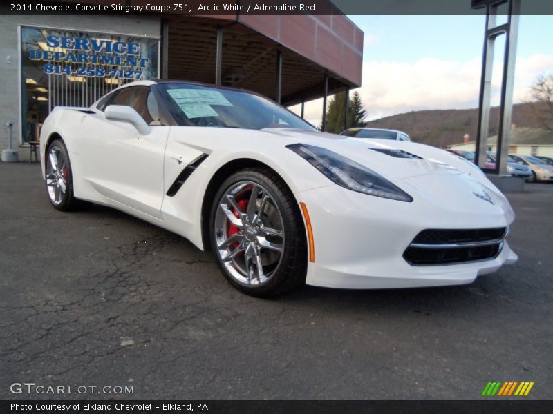 Arctic White / Adrenaline Red 2014 Chevrolet Corvette Stingray Coupe Z51