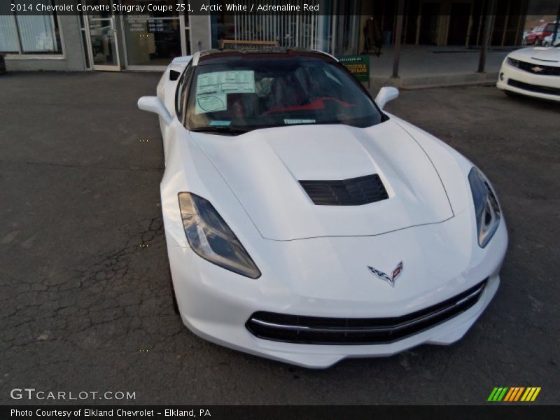 Arctic White / Adrenaline Red 2014 Chevrolet Corvette Stingray Coupe Z51