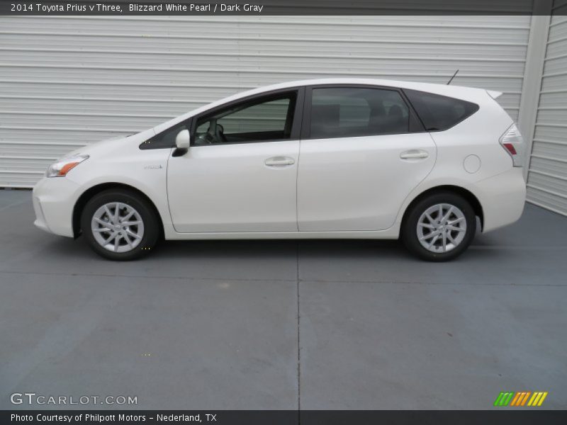 Blizzard White Pearl / Dark Gray 2014 Toyota Prius v Three