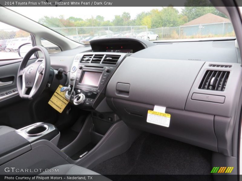 Blizzard White Pearl / Dark Gray 2014 Toyota Prius v Three