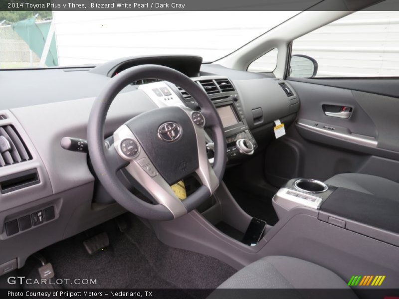 Blizzard White Pearl / Dark Gray 2014 Toyota Prius v Three