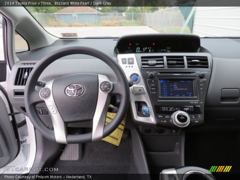 Blizzard White Pearl / Dark Gray 2014 Toyota Prius v Three