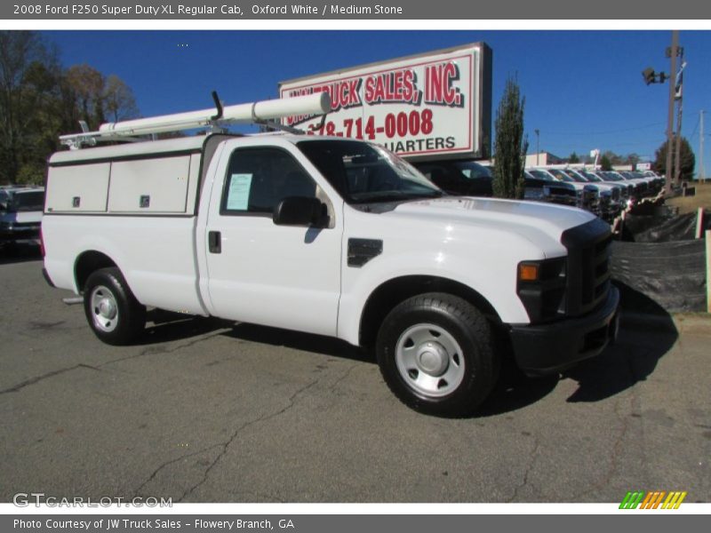 Oxford White / Medium Stone 2008 Ford F250 Super Duty XL Regular Cab