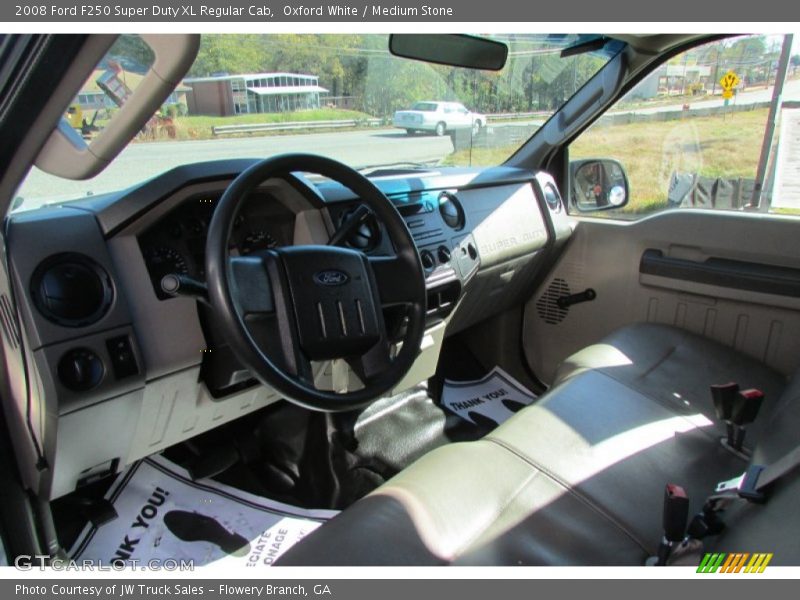 Oxford White / Medium Stone 2008 Ford F250 Super Duty XL Regular Cab