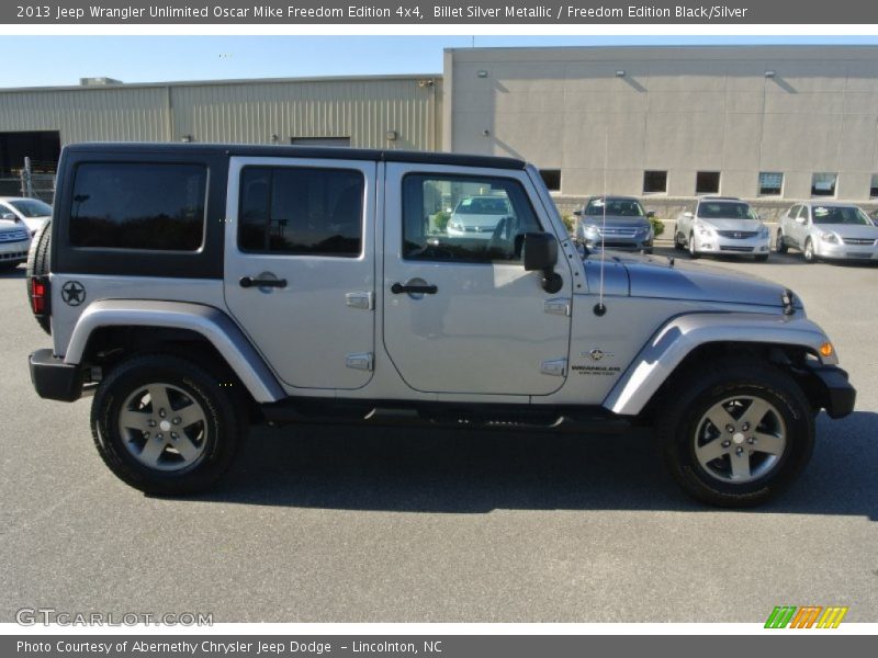 Billet Silver Metallic / Freedom Edition Black/Silver 2013 Jeep Wrangler Unlimited Oscar Mike Freedom Edition 4x4