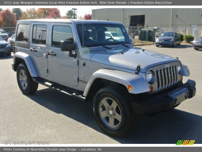 Billet Silver Metallic / Freedom Edition Black/Silver 2013 Jeep Wrangler Unlimited Oscar Mike Freedom Edition 4x4